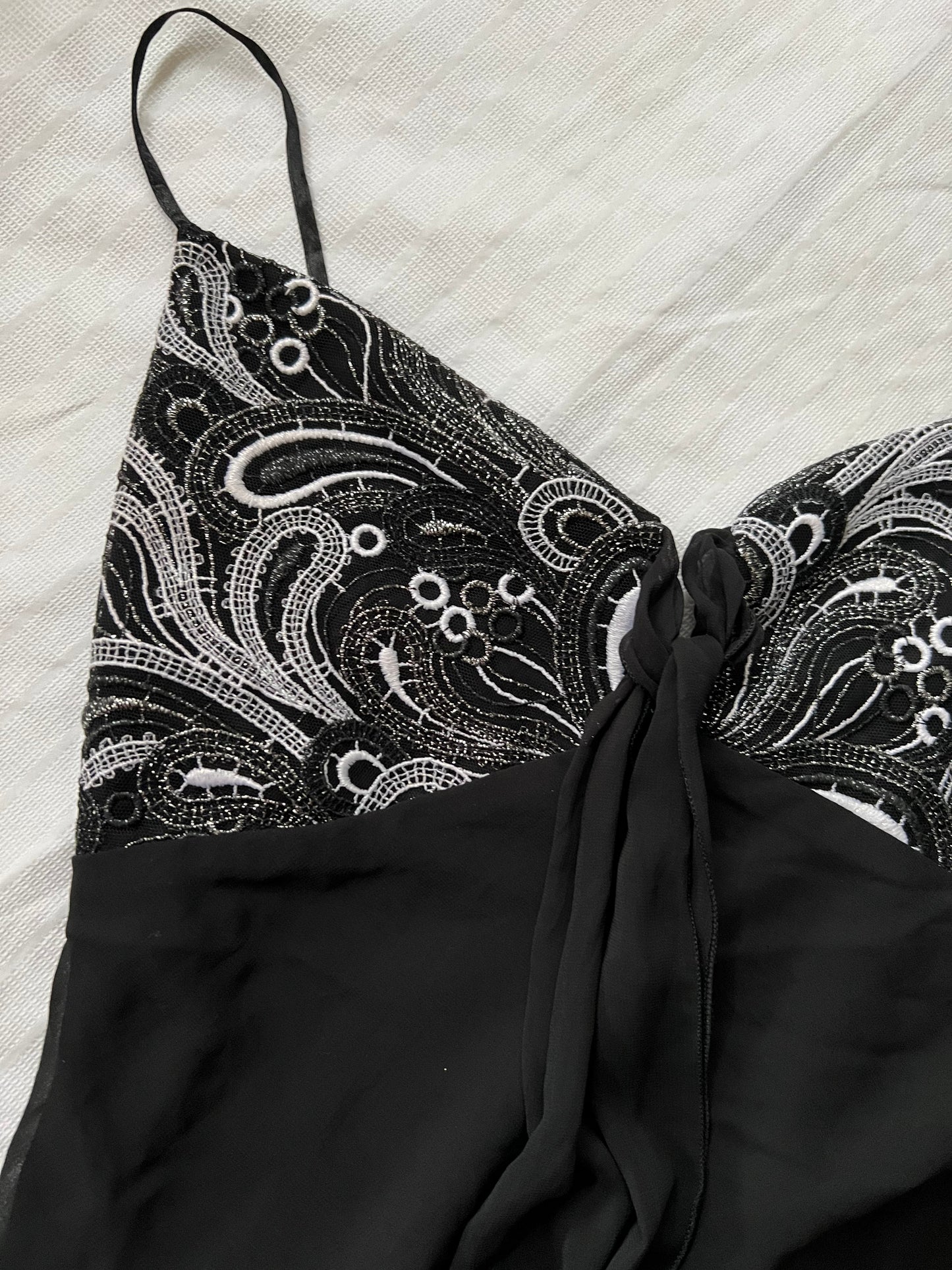 90s black mesh lace cami top - Size S