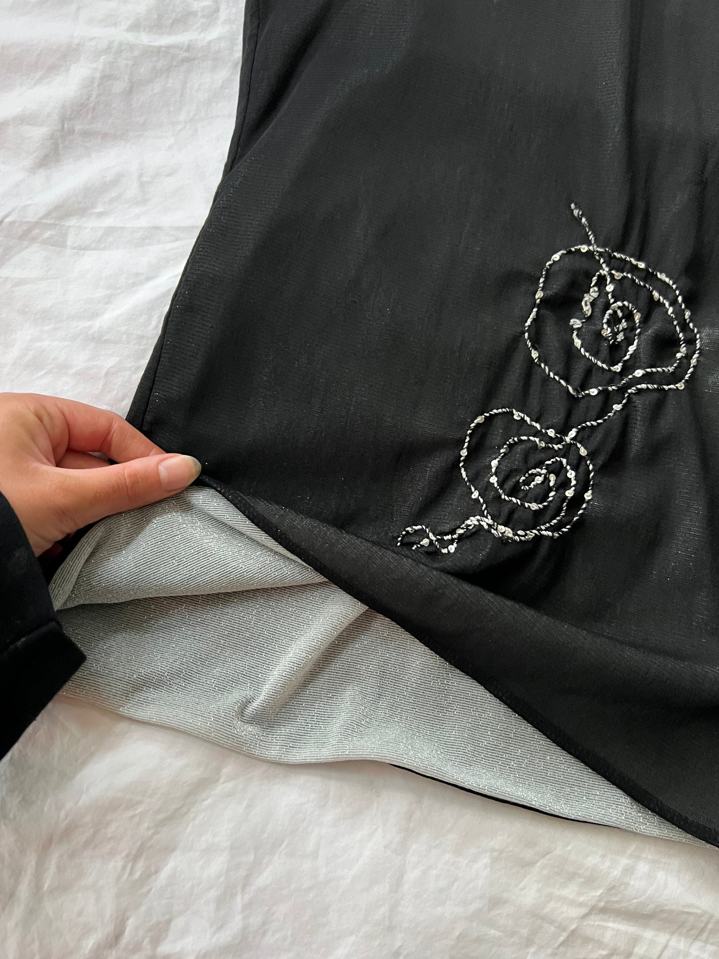 00s vintage double mesh layered halter neck top - Size S