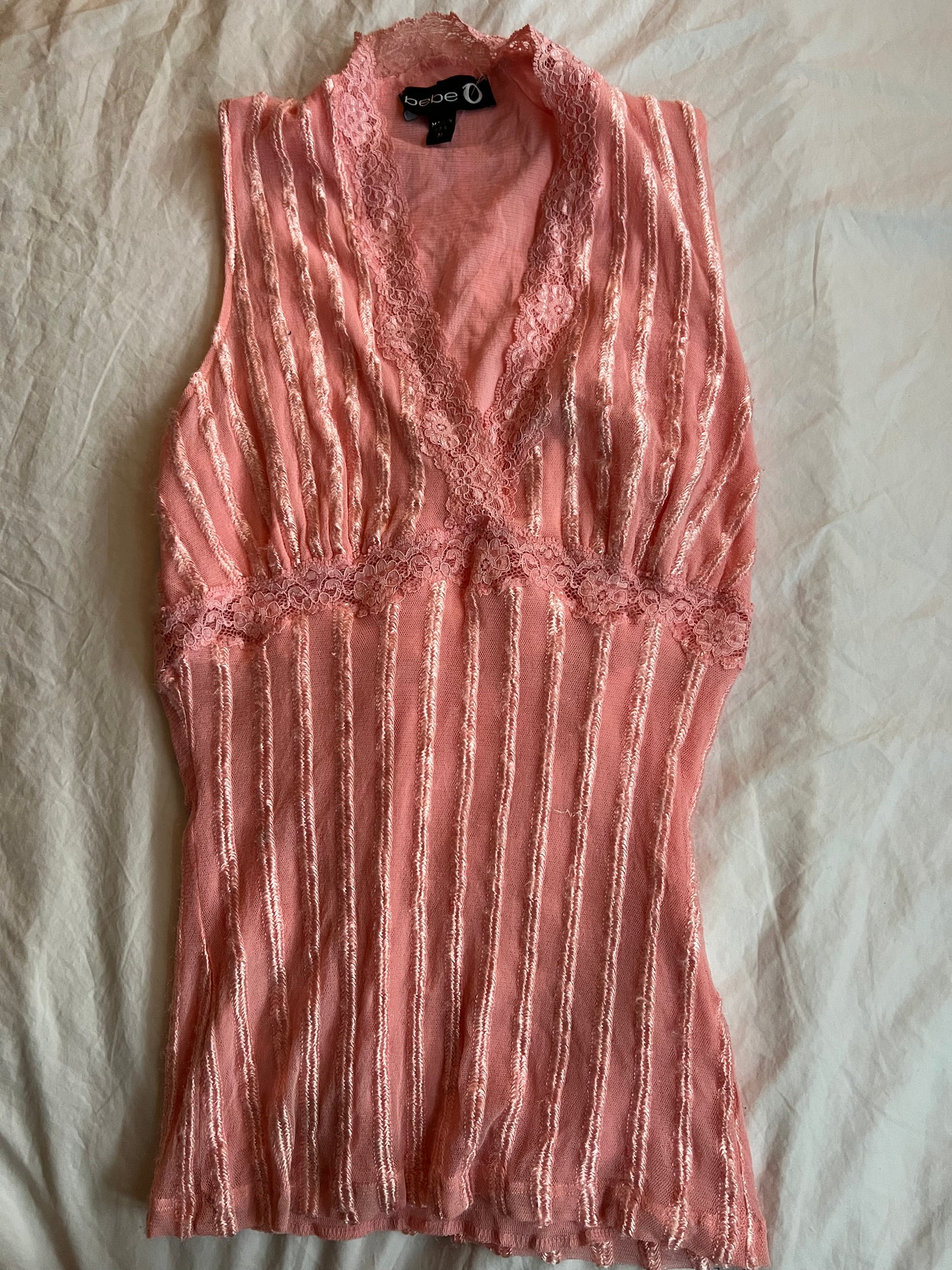 Vintage y2k Bebe lace vest top - Size S