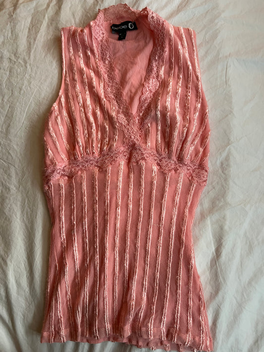 Vintage y2k Bebe lace vest top - Size S