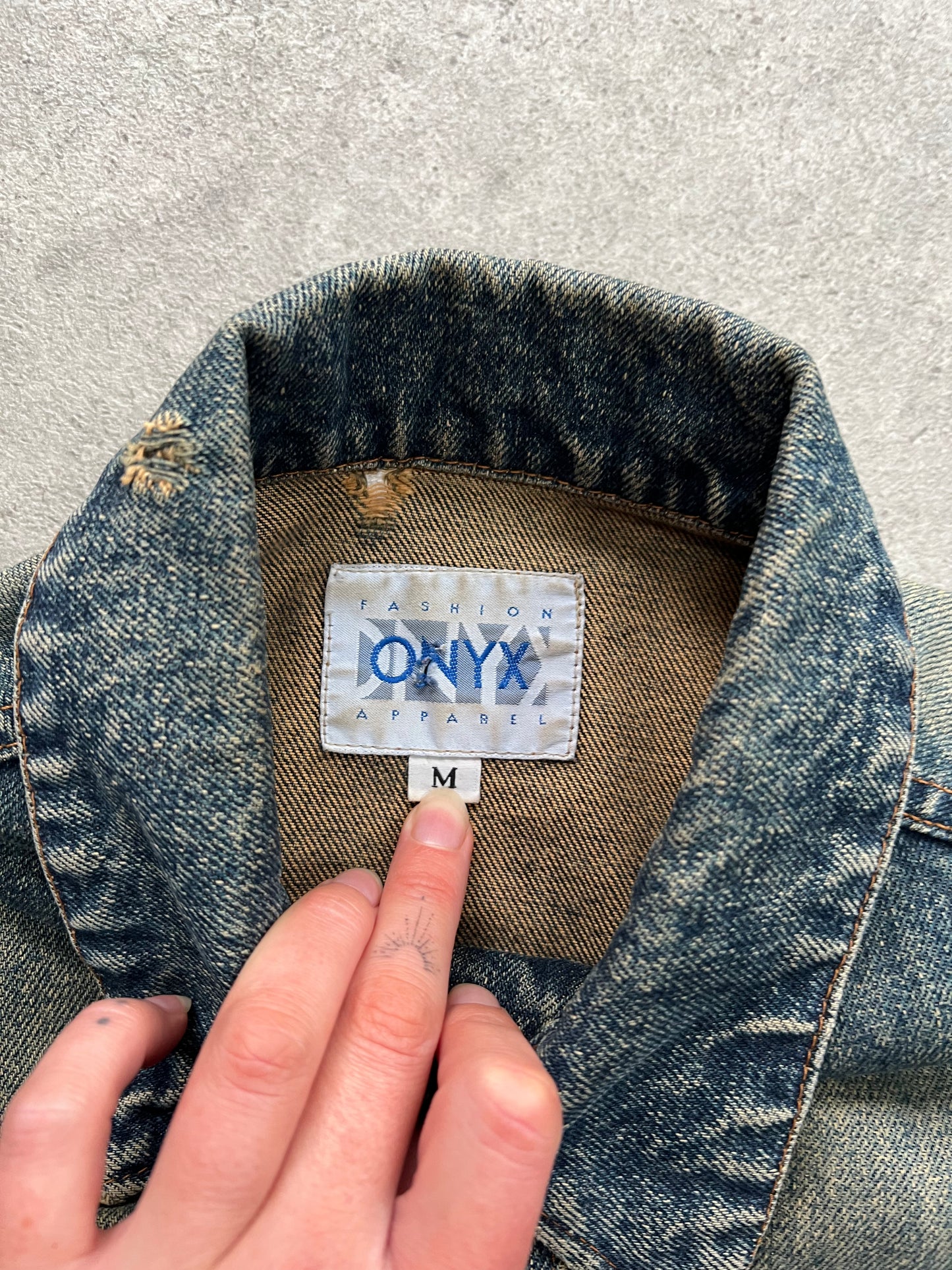 ONYX Denim Washed Jacket Y2K - S