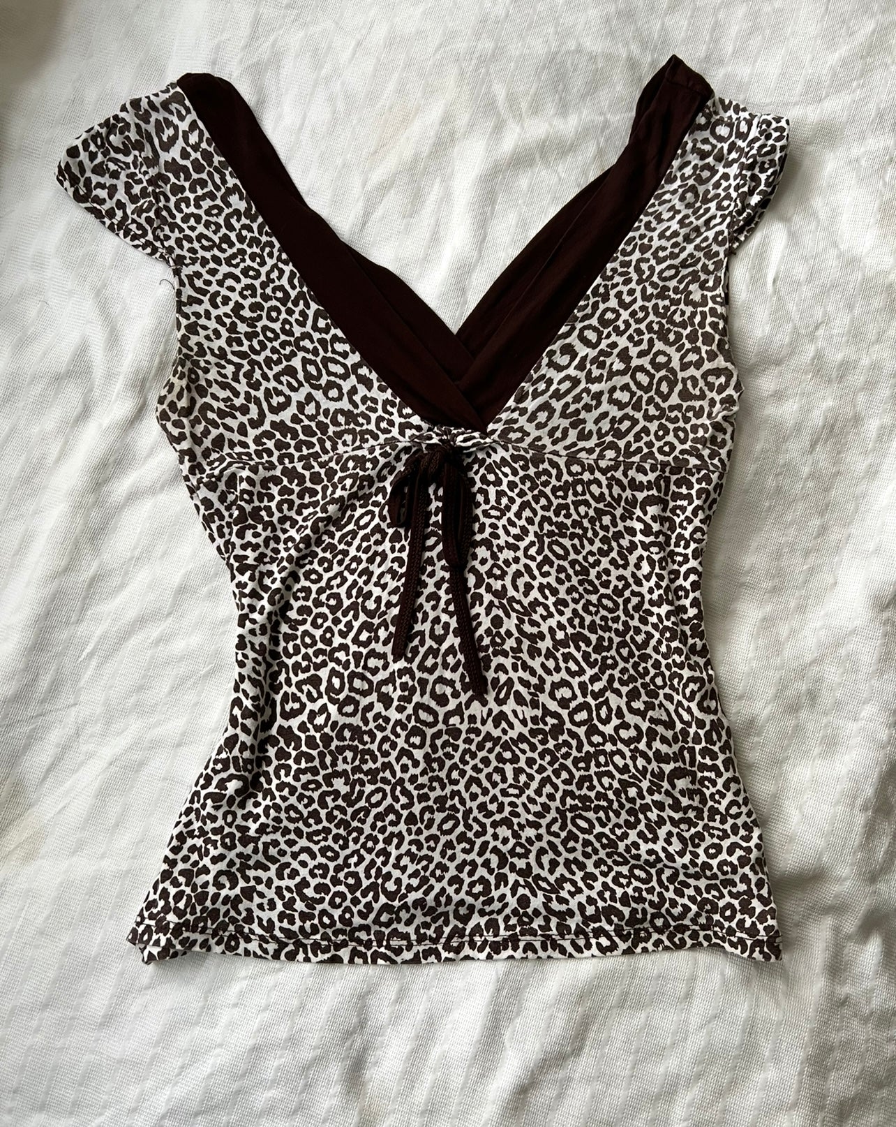 90s leopard print stretch top - Size M