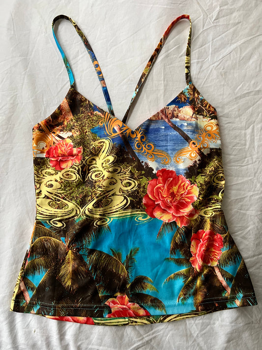 Y2K graphic print vest top - Size S