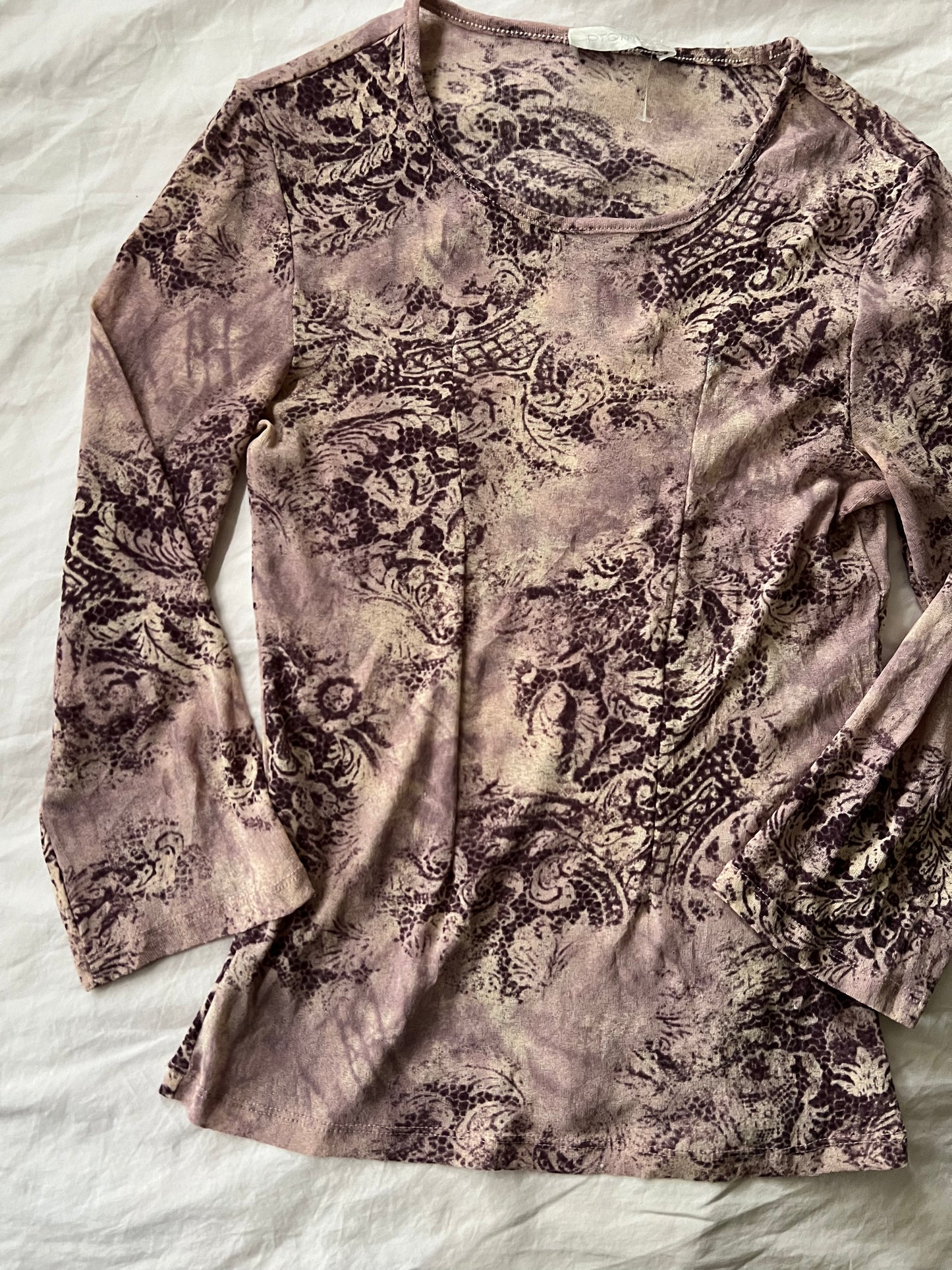 00s vintage pink mesh long sleeve - Size S/m