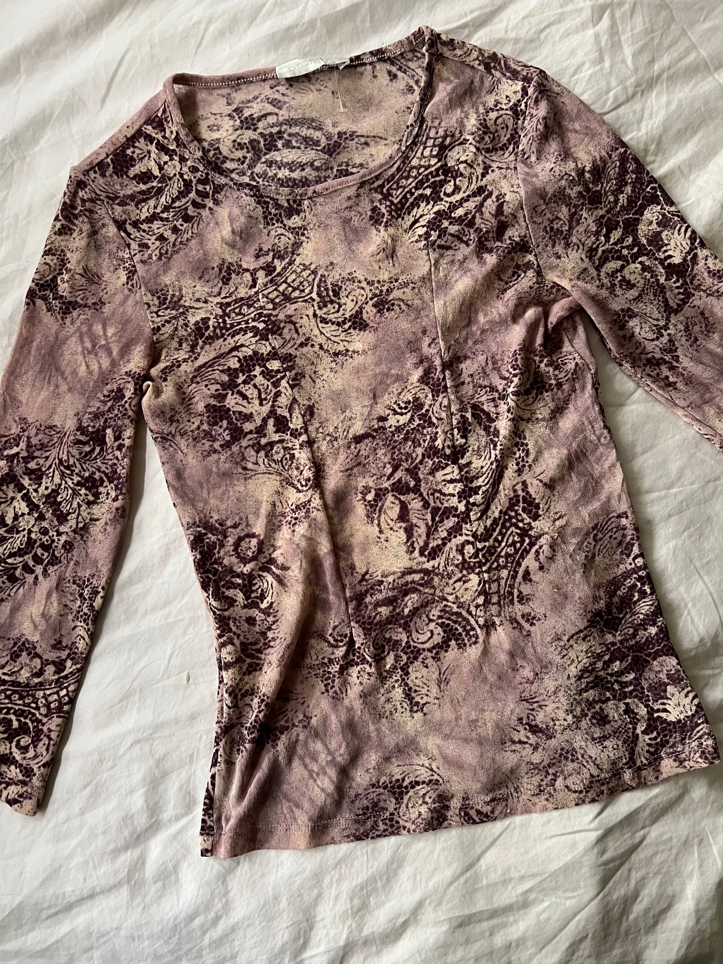 00s vintage pink mesh long sleeve - Size S/m