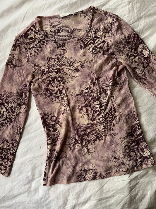 00s vintage pink mesh long sleeve - Size S/m