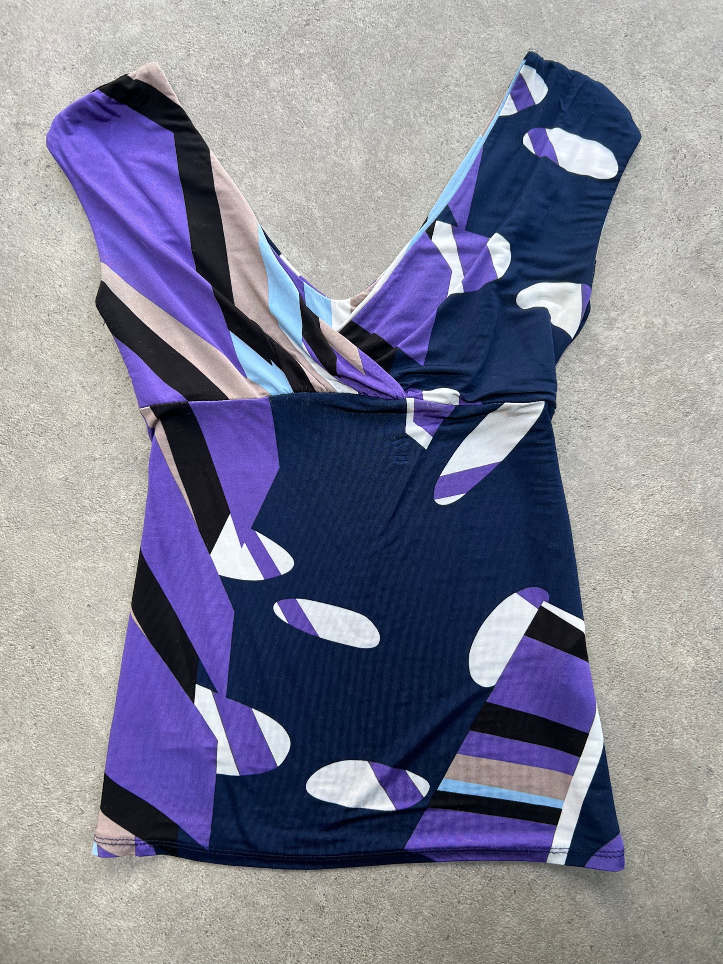 90s purple graphic print top - Size S/M