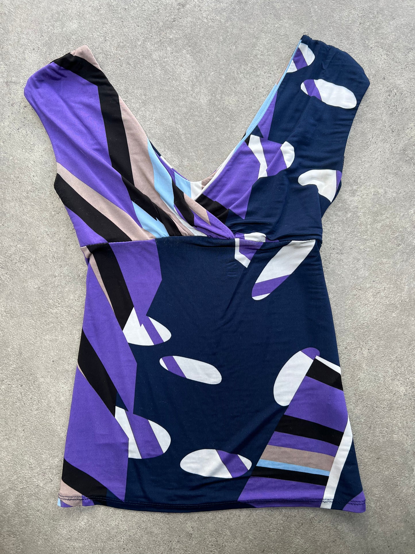 90s purple graphic print top - Size S/M