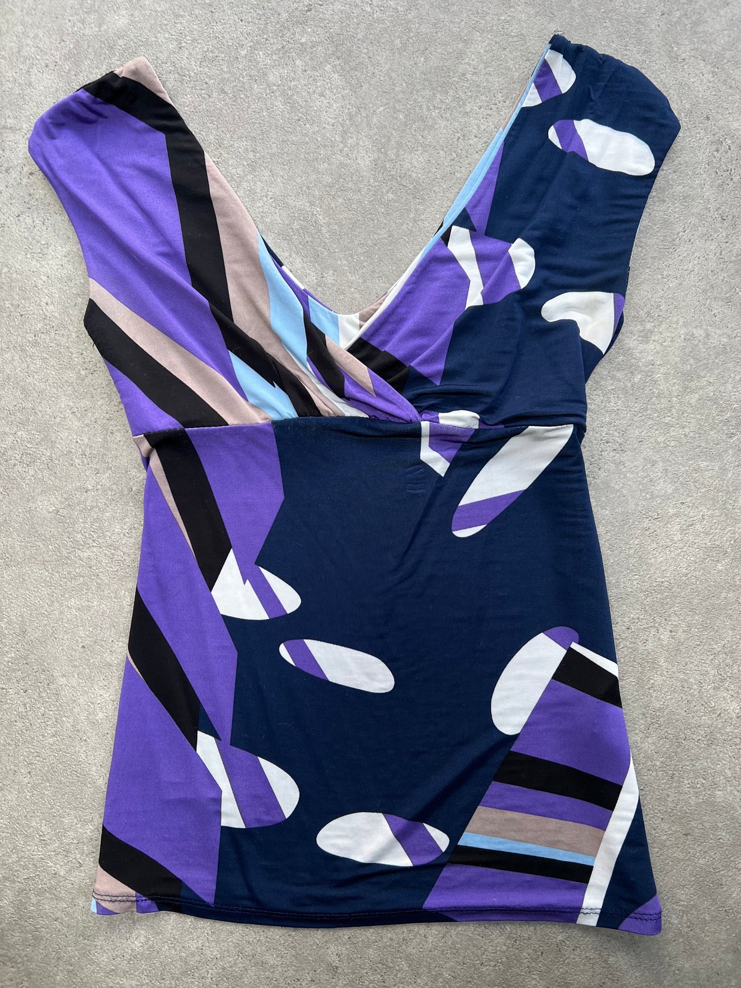 90s purple graphic print top - Size S/M