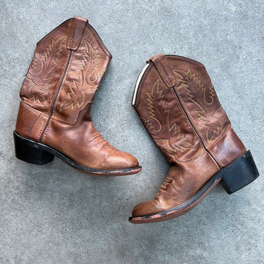 Real Leather Cowboy Boots UK 5