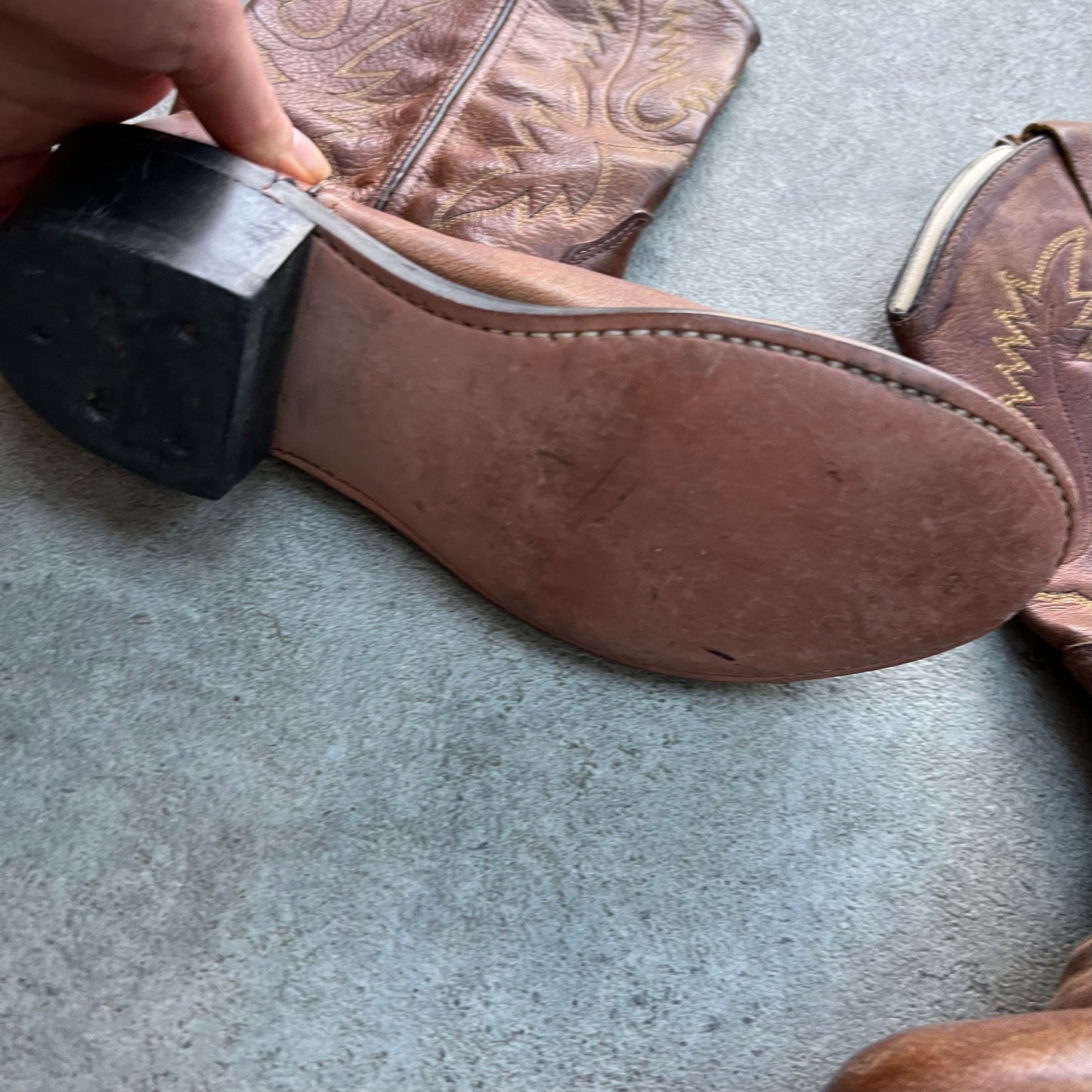 Real Leather Cowboy Boots UK 5