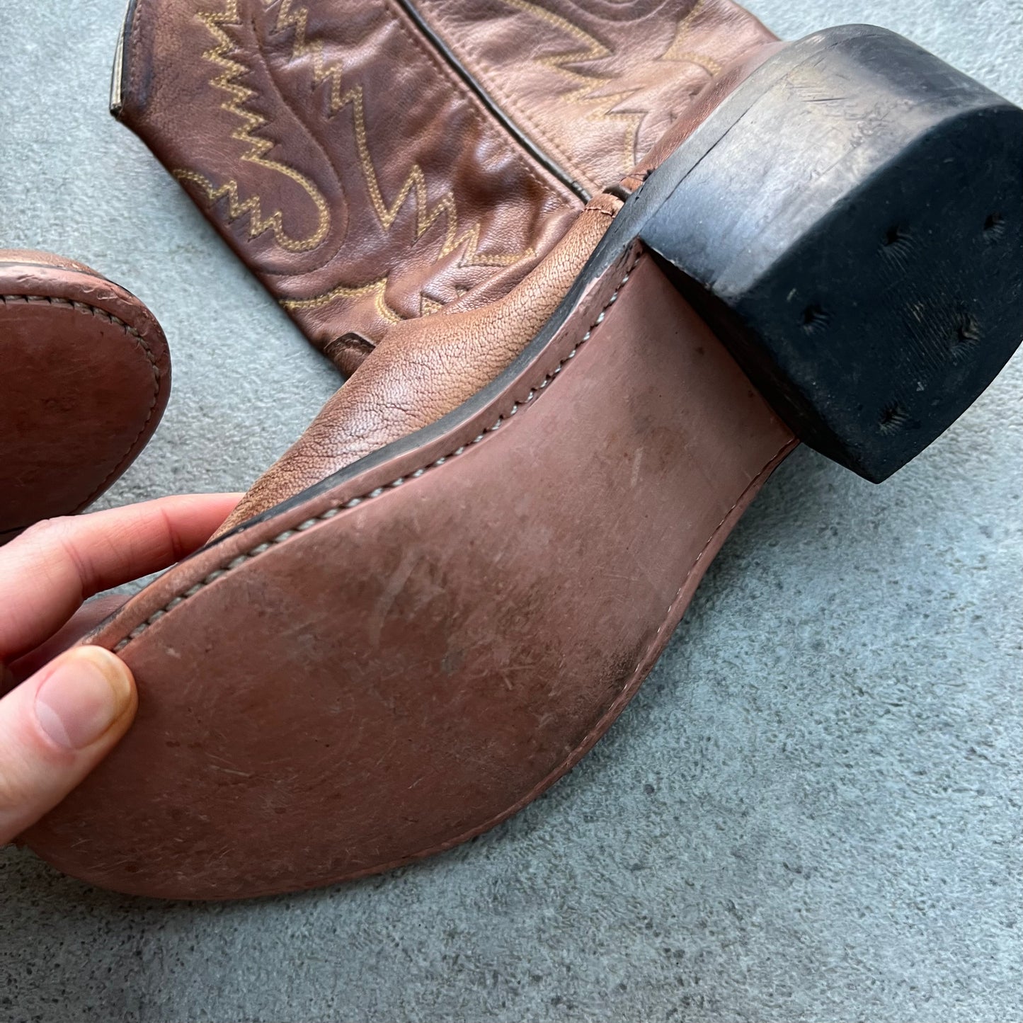Real Leather Cowboy Boots UK 5