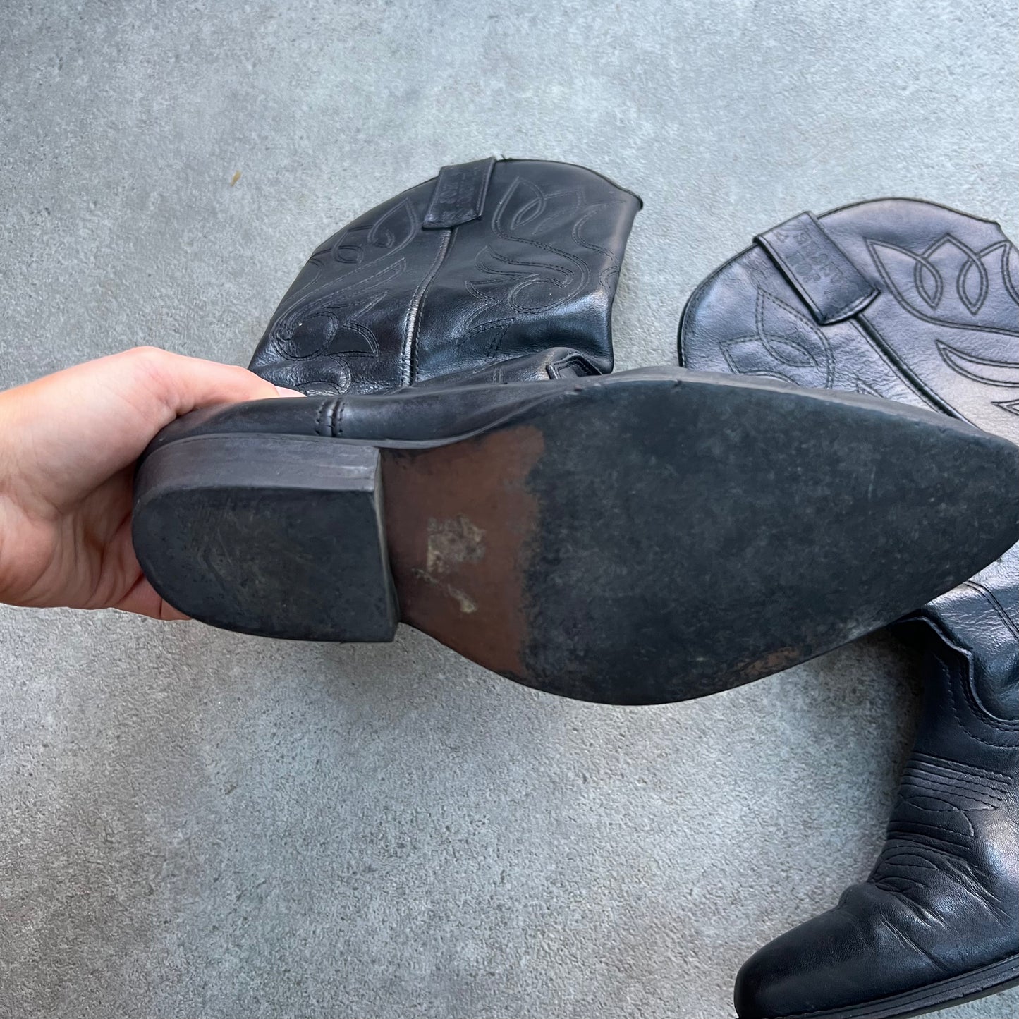 Real Leather Cowboy Boots Size UK 5