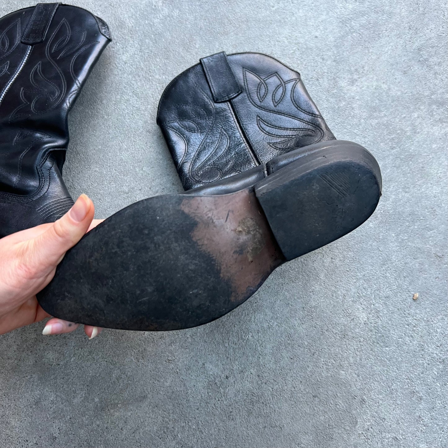 Real Leather Cowboy Boots Size UK 5