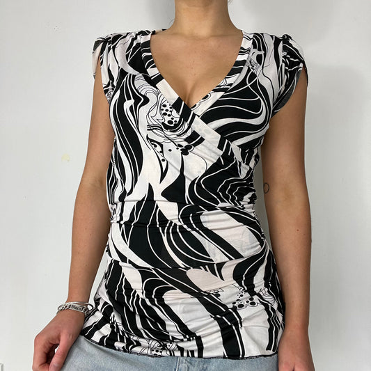 Y2K vintage wrap stretch top - Size S/M