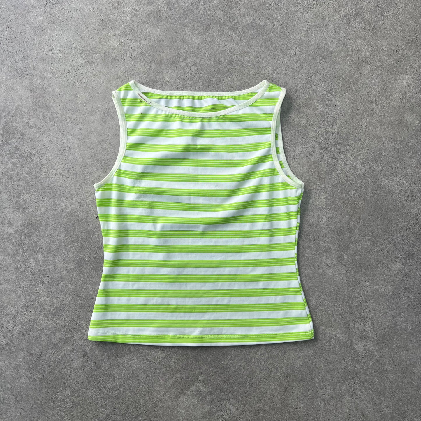 90s stripe green and white vest top - Size S