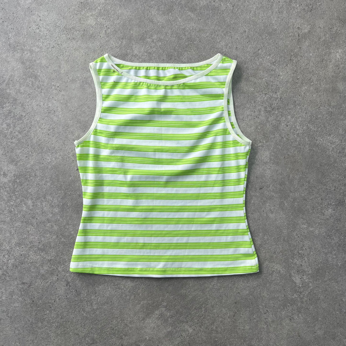 90s stripe green and white vest top - Size S