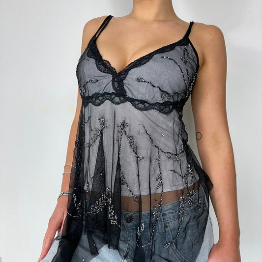 Y2K fairy mesh lace cami top - Size M