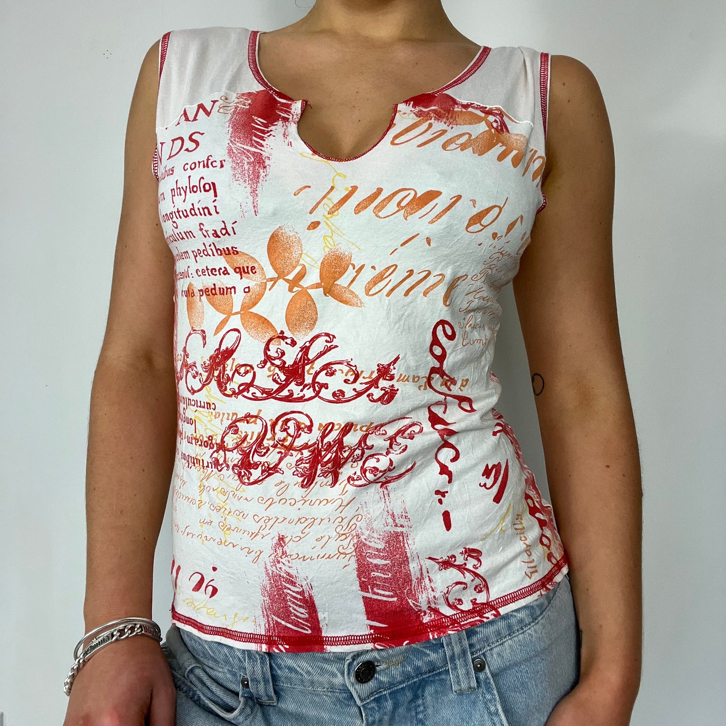 Y2K graphic print vest top - Size S