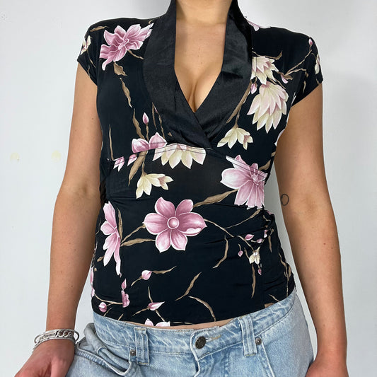 Y2K vintage satin wrap top - Size s