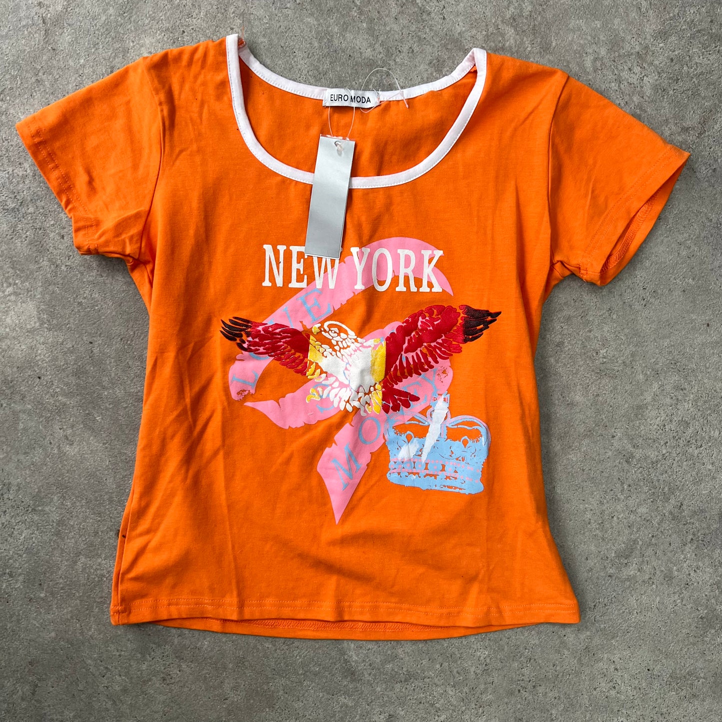 90s New York graphic printed baby tee - Size S/M