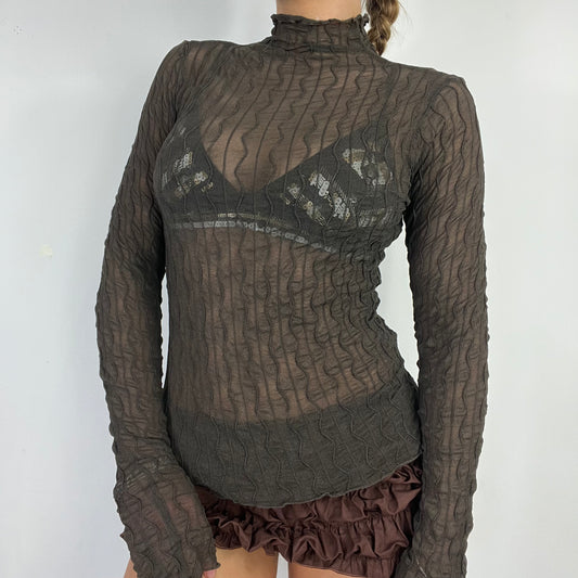 00s lace long sleeve turtle neck top - Size s