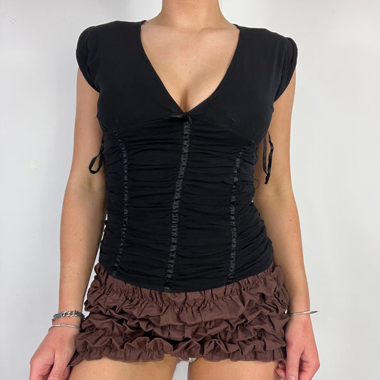 00s mesh layered corset top - Size S