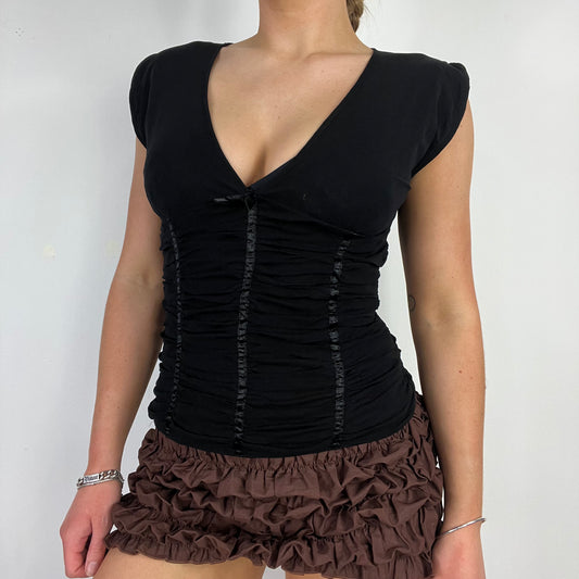 00s mesh layered corset top - Size S