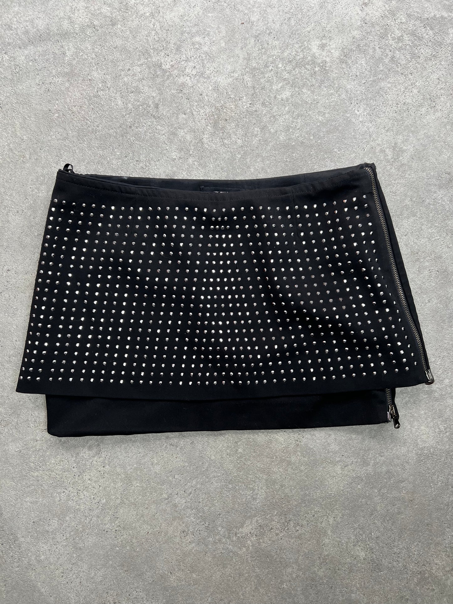 90s mini studded zip up skirt