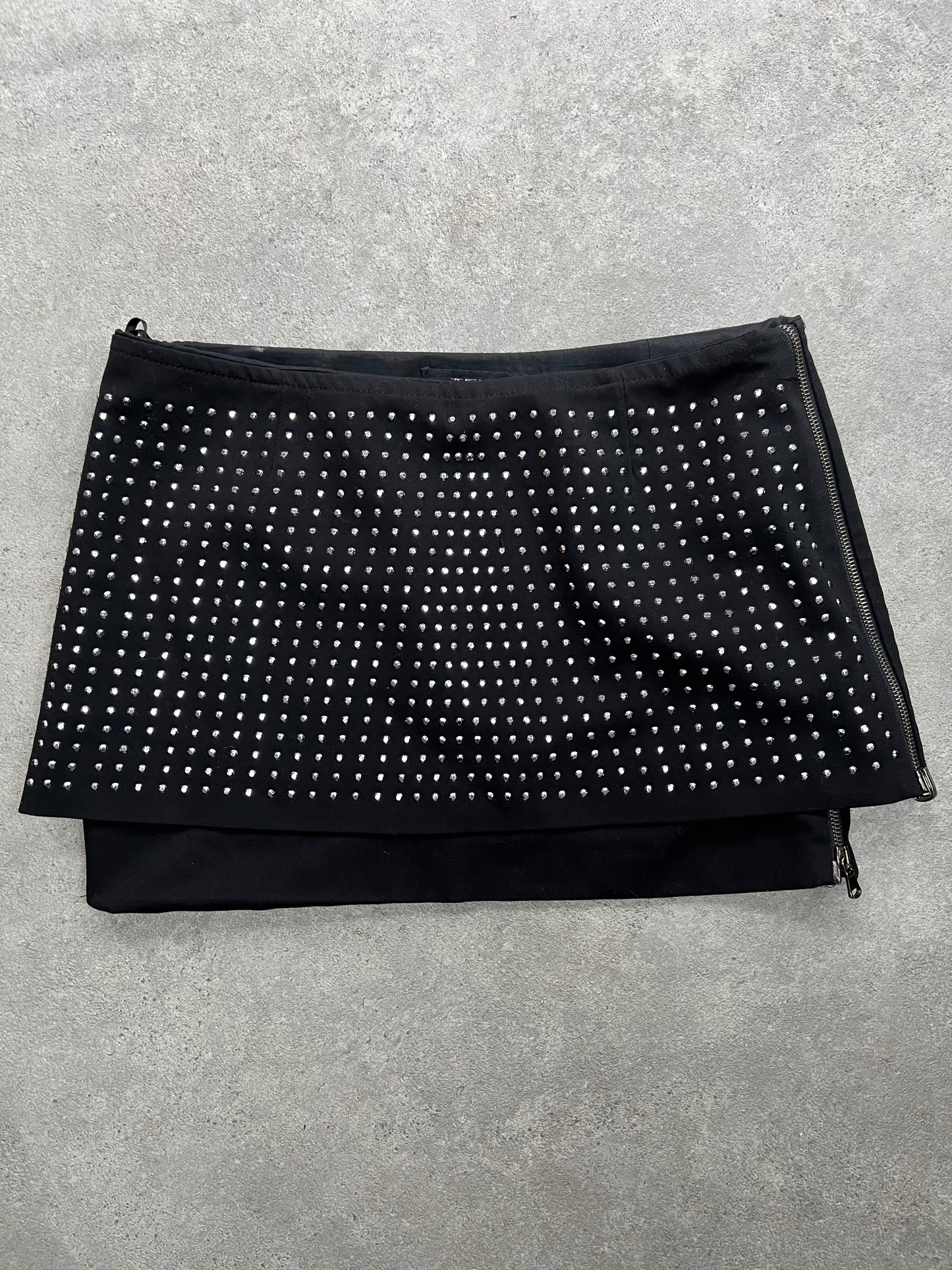 90s mini studded zip up skirt