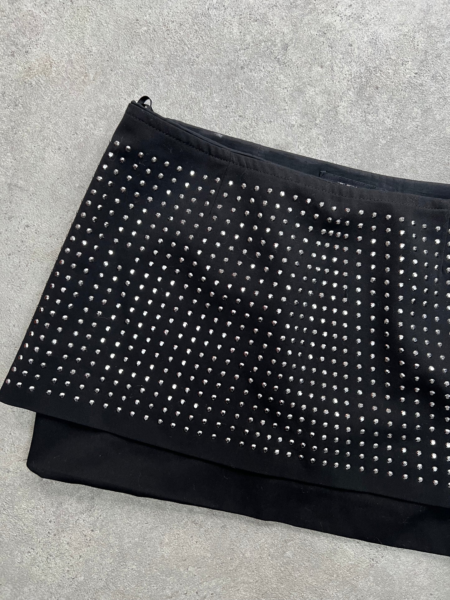 90s mini studded zip up skirt