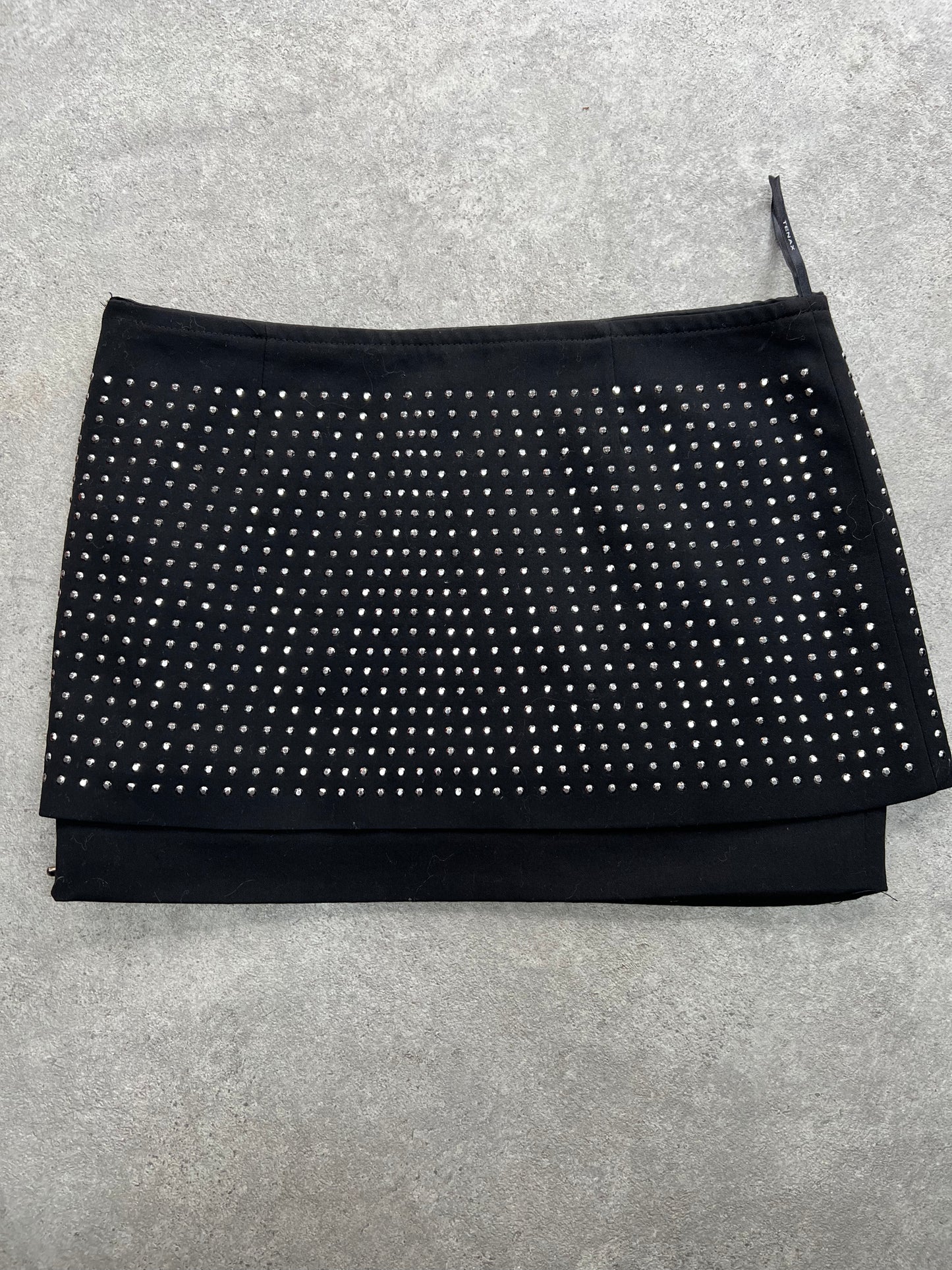 90s mini studded zip up skirt