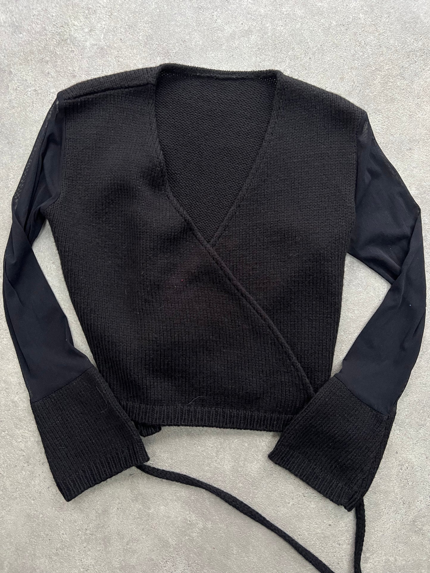 90s Mesh Long Sleeve Wrap Cardigan (S)