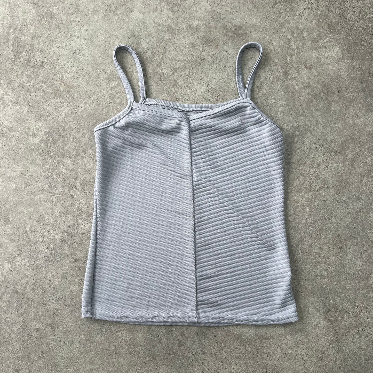 Grey mesh striped vest