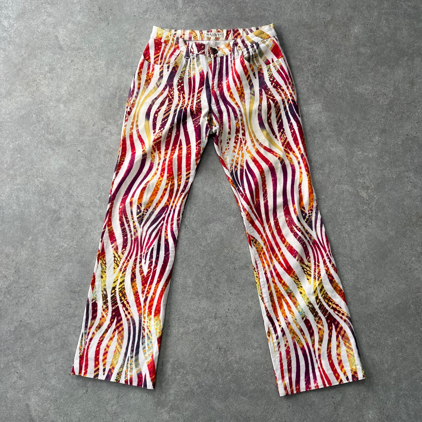 90s coloured print jeans