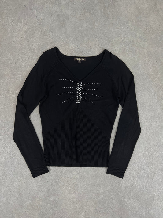 90s Long sleeve v neck top