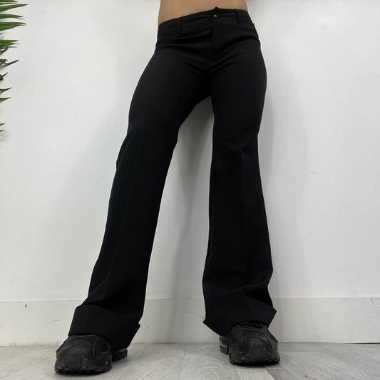 90s true vintage low rise black suit trousers