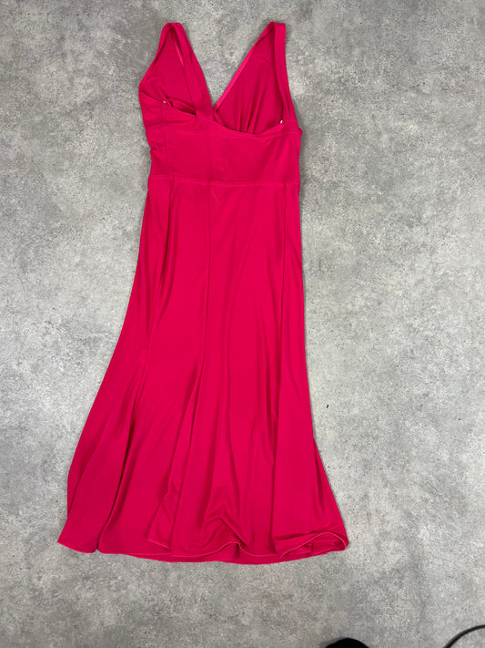 90s pink midaxi v neck dress