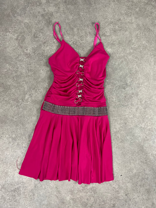 90s Pink Cut Out Party Dress