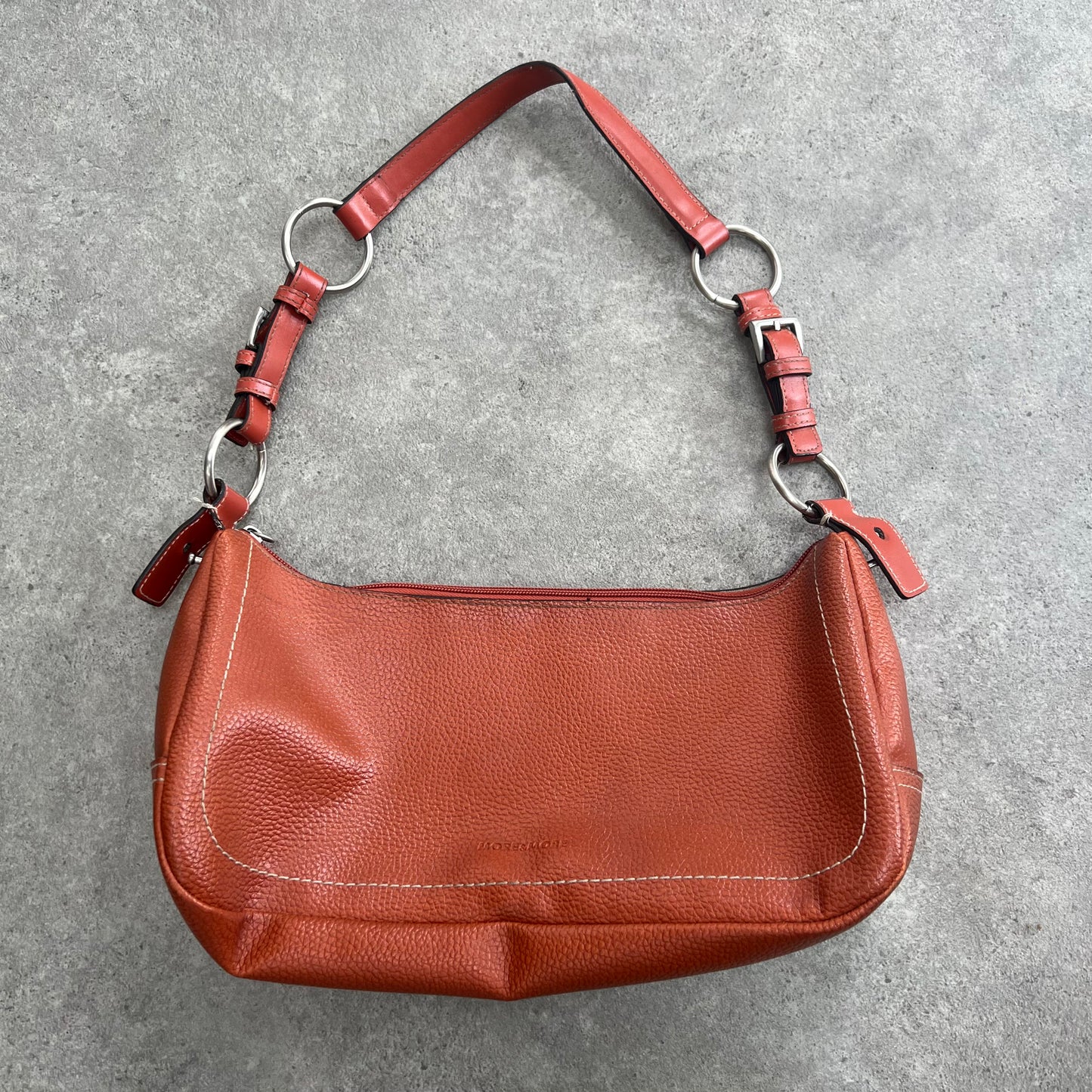 Burnt orange leather shoulder bag