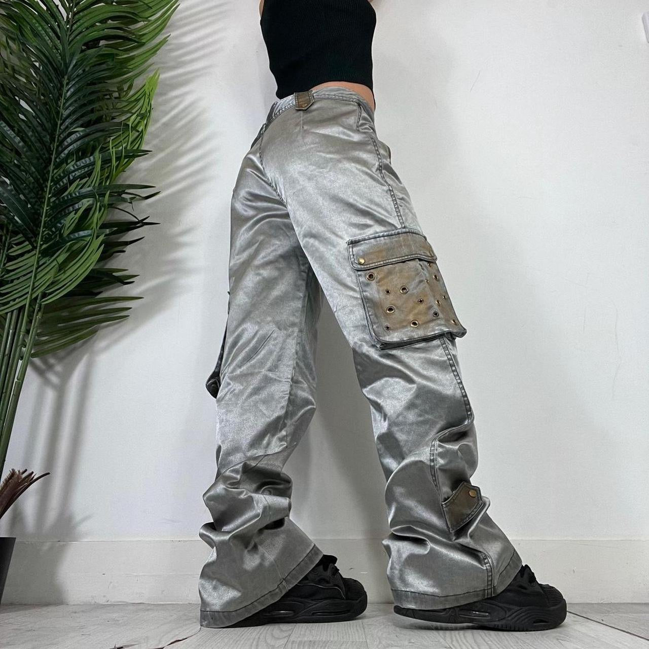 90s Baggy Metallic Eyelet Trousers