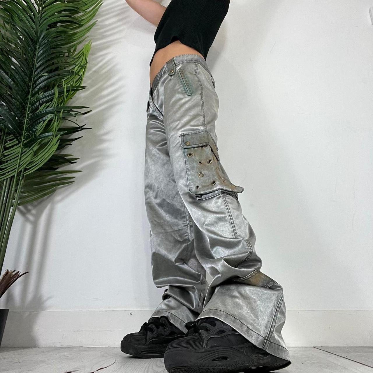 90s Baggy Metallic Eyelet Trousers