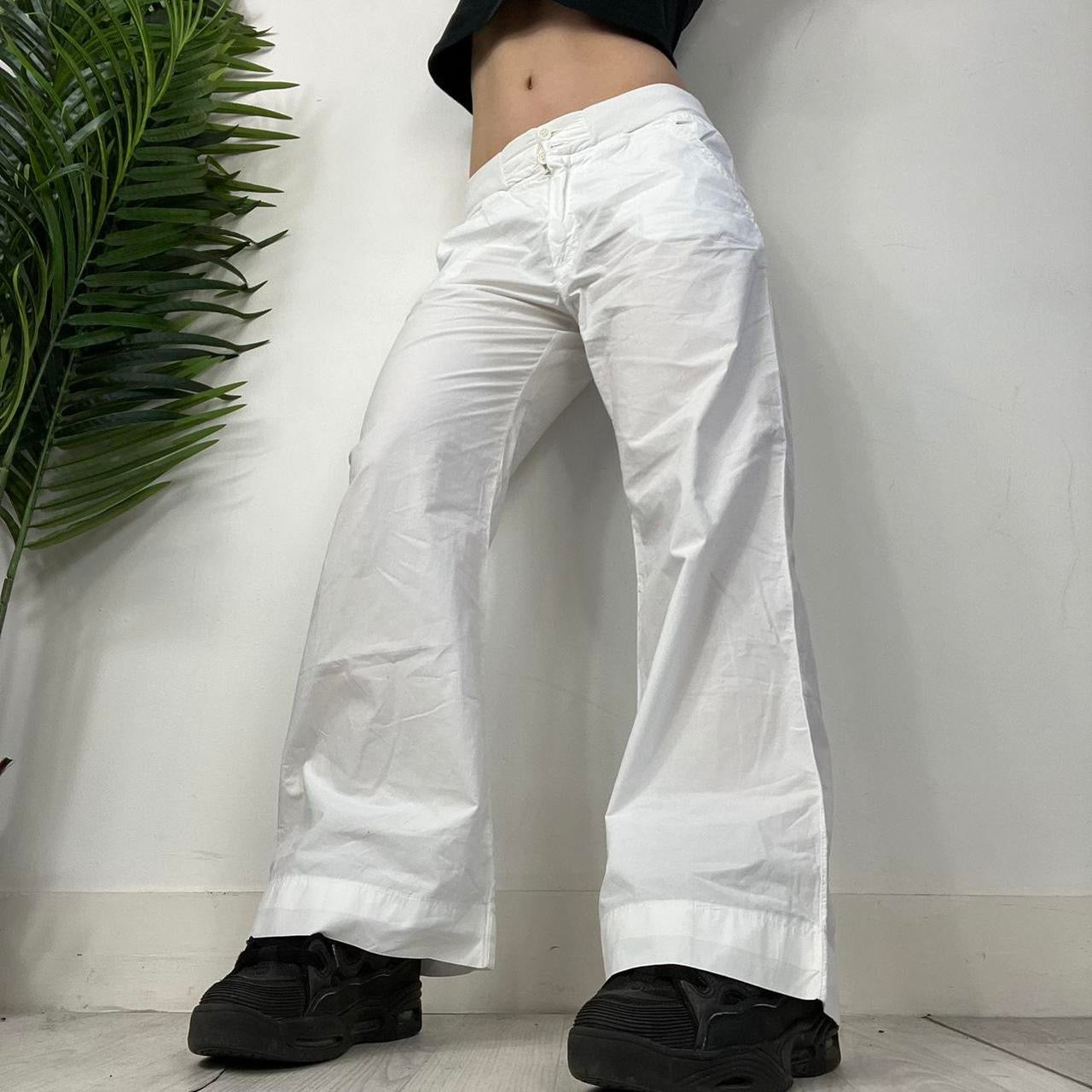 90s CP Company Baggy White Cotton Cargo Pants