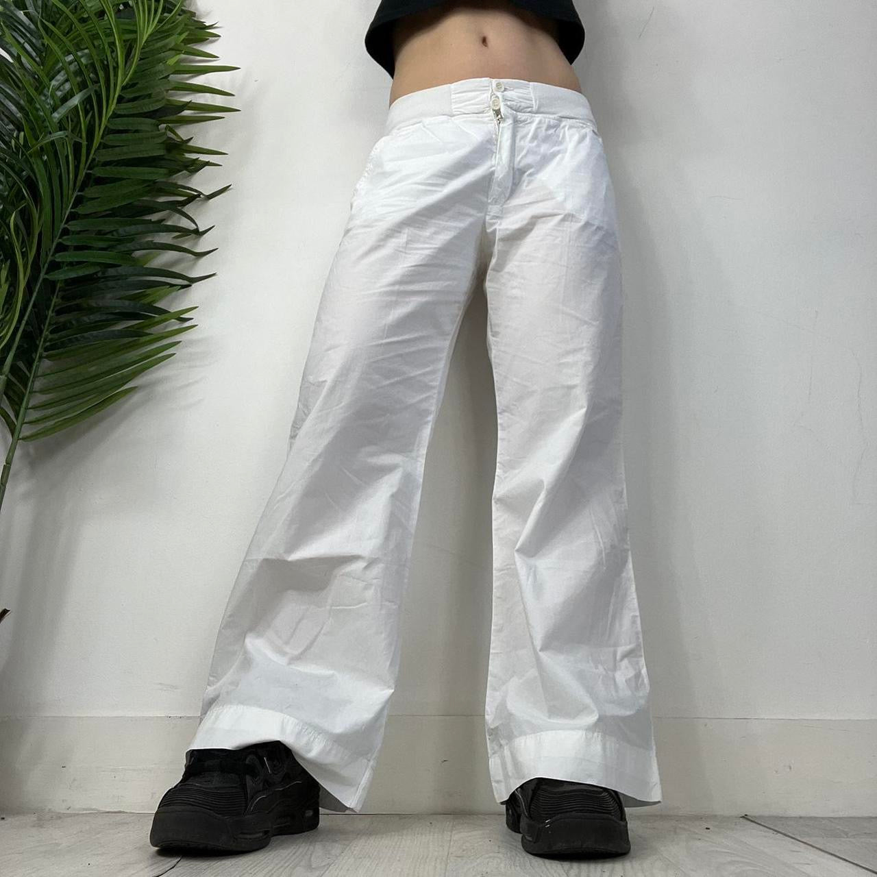 90s CP Company Baggy White Cotton Cargo Pants