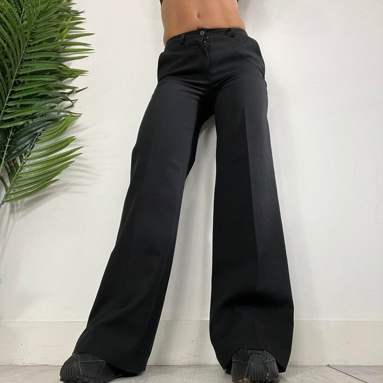 90s Wide Leg Black Suit Pants