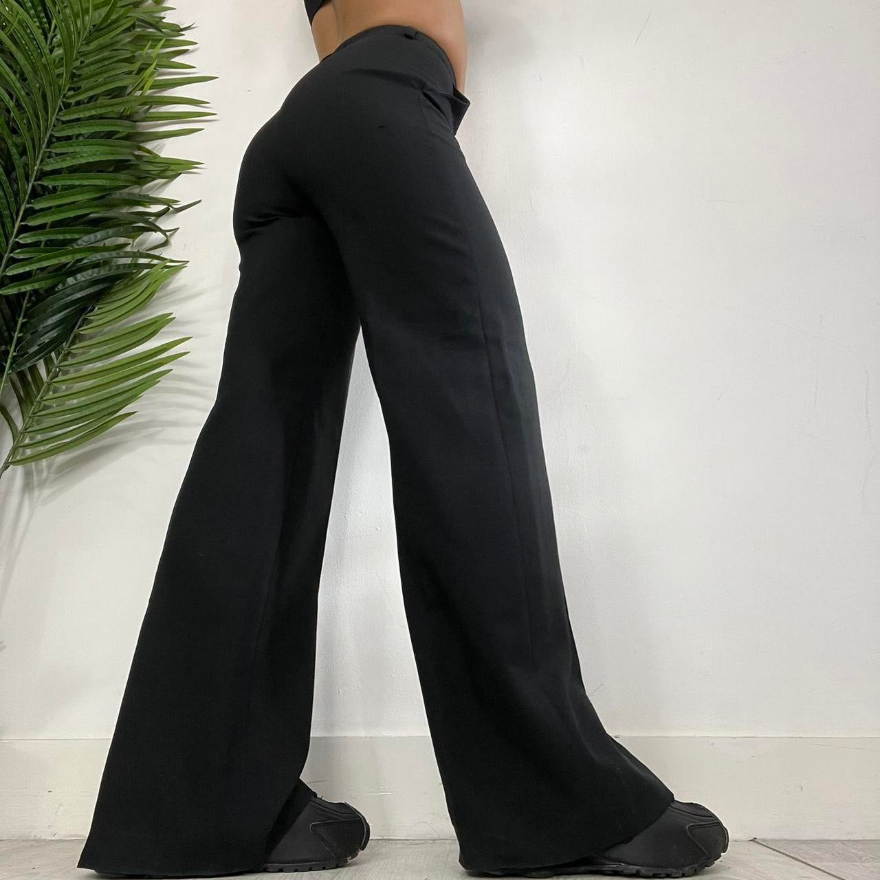 90s Wide Leg Black Suit Pants