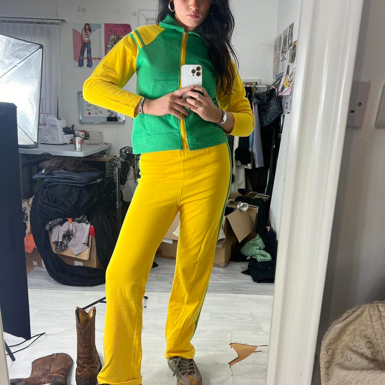 90s Green Yellow Brazil Tracksuit