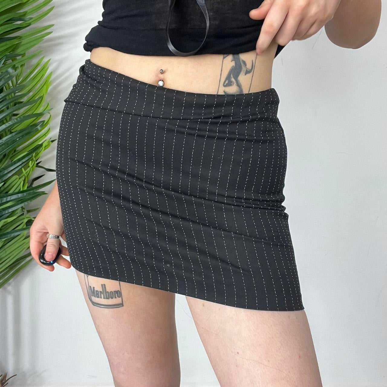 90s Pinstripe Skirt - Small Medium