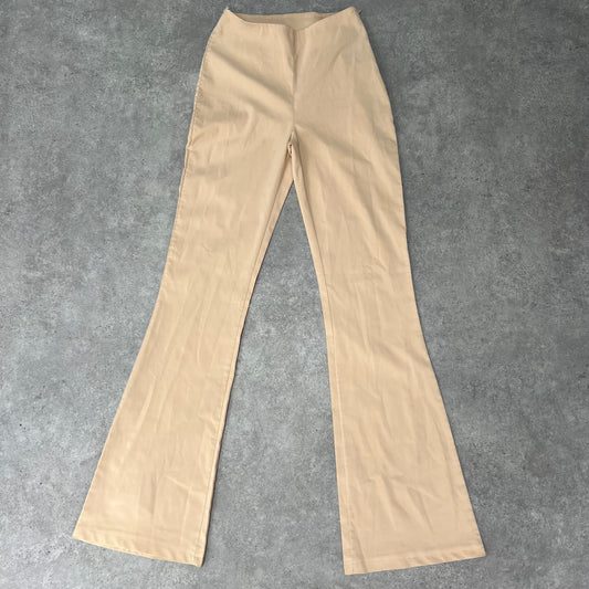 Y2K Beige Flare Stretch Trousers