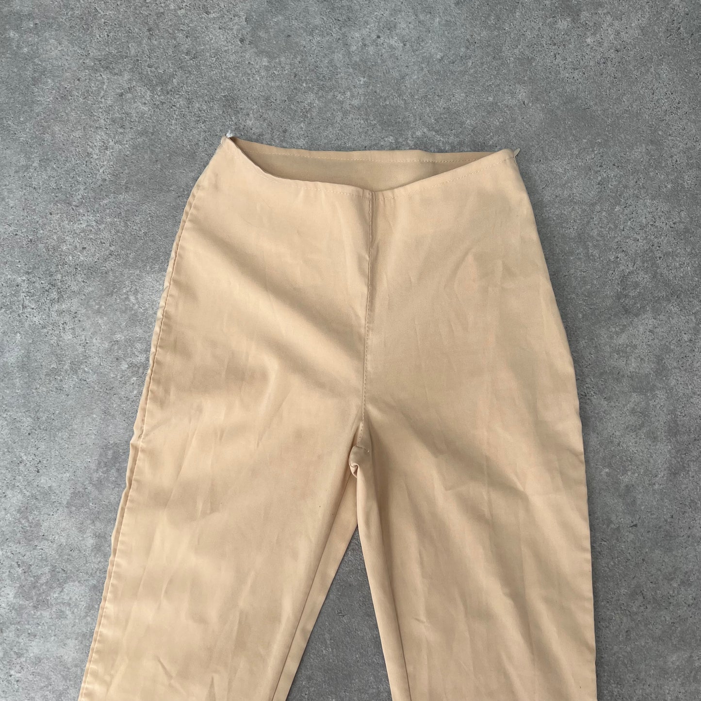 Y2K Beige Flare Stretch Trousers